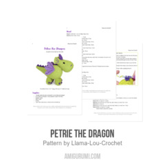 Petrie the Dragon amigurumi pattern by Llama Lou Crochet