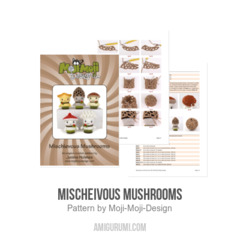 Mischievous Mushrooms amigurumi pattern by Janine Holmes at Moji-Moji Design