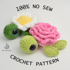 100% No Sew Rose and Daisy turtle