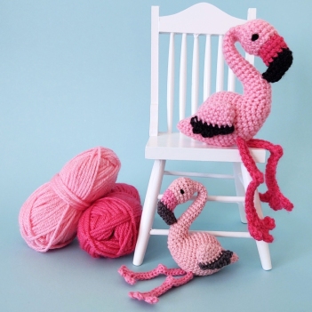 Flora the Bitty Flamingo amigurumi pattern by Llama Lou Crochet