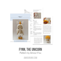 Fynn, the Unicorn amigurumi pattern by Amour Fou