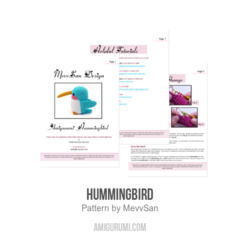 Hummingbird amigurumi pattern by MevvSan