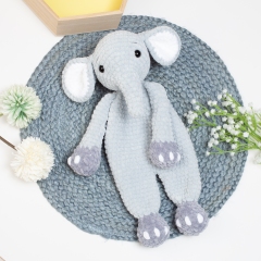 Elephant lovey snuggler amigurumi pattern by Diminu