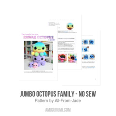 Jumbo Octopus Family - No Sew amigurumi pattern by All From Jade