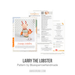 Larry the Lobster amigurumi pattern by Bluesparrow Handmade