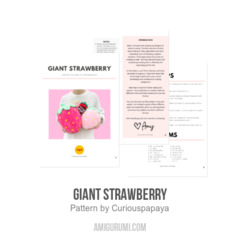 Giant Strawberry amigurumi pattern by Curiouspapaya