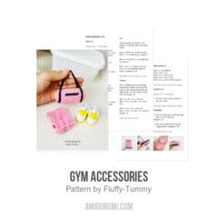 Gym accessories amigurumi pattern by Fluffy Tummy