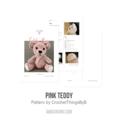 Pink Teddy amigurumi pattern by CrochetThingsByB
