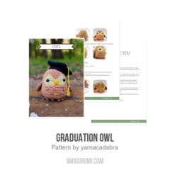 Graduation owl amigurumi pattern by yarnacadabra