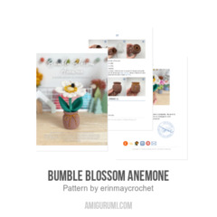 Bumble Blossom Anemone amigurumi pattern by erinmaycrochet