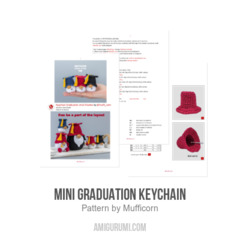 Mini graduation keychain amigurumi pattern by Mufficorn