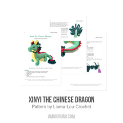 Xinyi the Chinese Dragon amigurumi pattern by Llama Lou Crochet