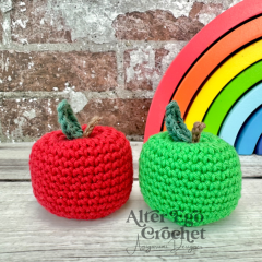 Aaron the Apple amigurumi pattern by Alter Ego Crochet