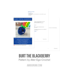 Burt the Blackberry amigurumi pattern by Alter Ego Crochet