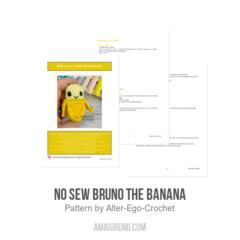 No sew Bruno the Banana amigurumi pattern by Alter Ego Crochet