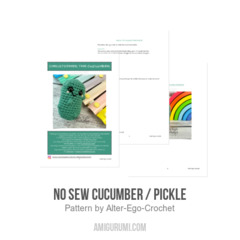 No sew Cucumber / Pickle amigurumi pattern by Alter Ego Crochet