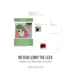 No sew Lenny the Leek amigurumi pattern by Alter Ego Crochet