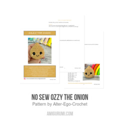 No sew Ozzy the Onion amigurumi pattern by Alter Ego Crochet