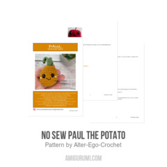 No sew Paul the Potato amigurumi pattern by Alter Ego Crochet