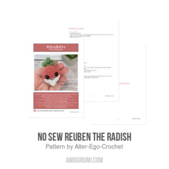 No sew Reuben the Radish amigurumi pattern by Alter Ego Crochet