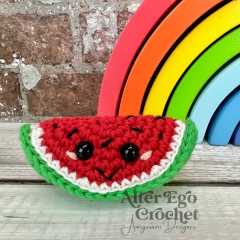 No sew Wesley the Watermelon amigurumi pattern by Alter Ego Crochet