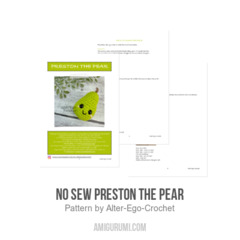 No sew Preston the Pear amigurumi pattern by Alter Ego Crochet