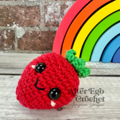 Sarah the Strawberry amigurumi pattern by Alter Ego Crochet