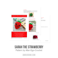 Sarah the Strawberry amigurumi pattern by Alter Ego Crochet