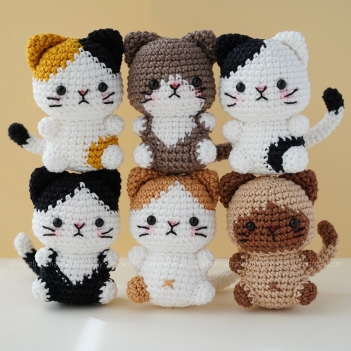 Pack of 6 Mini cats amigurumi pattern by Khuc Cay