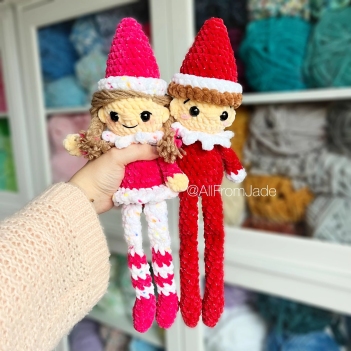 Naughty Elves - No Sew amigurumi pattern by All From Jade