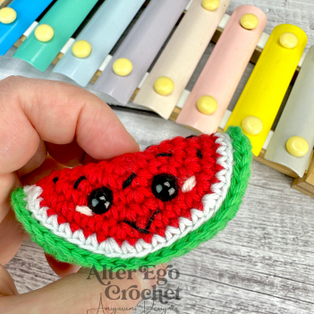 No sew Wesley the Watermelon amigurumi pattern by Alter Ego Crochet