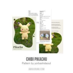 Chibi Pikachu amigurumi pattern by yorbashideout