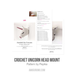 Unicorn Trophy Head Wall Mount amigurumi pattern by Pepika