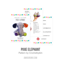 Pixie Elephant amigurumi pattern by Crochetbykim