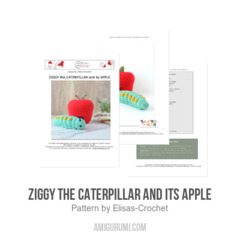 Ziggy the Caterpillar and its Apple amigurumi pattern by Elisas Crochet