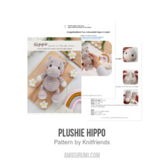 Plushie Hippo amigurumi pattern by Knit.friends