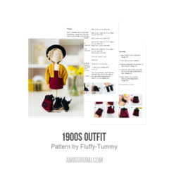 1900s outfit  amigurumi pattern by Fluffy Tummy