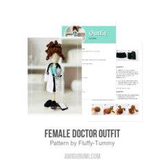 Female doctor outfit amigurumi pattern by Fluffy Tummy