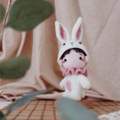 Chibi DOYL in rabbit costume amigurumi pattern by woolly.doodly