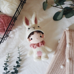 Chibi DOYL in rabbit costume amigurumi by woolly.doodly