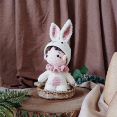 Chibi DOYL in rabbit costume amigurumi pattern by woolly.doodly