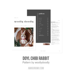 Chibi DOYL in rabbit costume amigurumi pattern by woolly.doodly