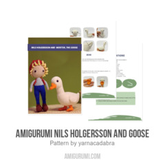 Amigurumi Nils Holgersson and goose amigurumi pattern by yarnacadabra