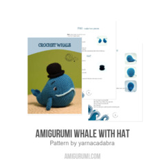 Amigurumi whale with hat amigurumi pattern by yarnacadabra