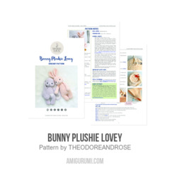 Bunny Plushie Lovey amigurumi pattern by THEODOREANDROSE