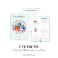 Flipper Friends amigurumi pattern by EMI Creations by Chloe