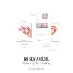 No-Sew Axolotl amigurumi pattern by Stitch by Fay