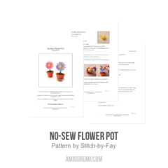 No-Sew Flower Pot amigurumi pattern by Stitch by Fay