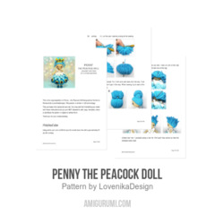 Penny the Peacock Doll amigurumi pattern by LovenikaDesign