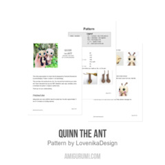 Quinn the Ant amigurumi pattern by LovenikaDesign